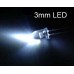 3mm White LEDs, Ultra bright 8000mcd, Waterclear lens. (Pack of 250)