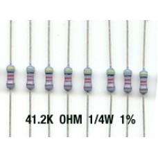 41.2K Ohm Metal Film Resistors 1/4W 1%. (Pack of 50)