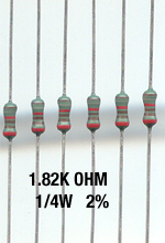 1.82K Ohm Metal Film Resistors 1/4W 1%. (Pack of 50)