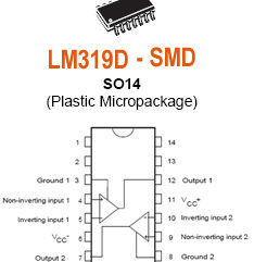 LM319D high speed comparators SMD SMT ICs (pack of 25)