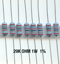 29K Ohm Metal Film Resistors 1W 1%. (Pack of 30)