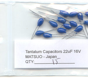 22uF 16V TANTALUM CAPACITORS. MATSUO. (Pack of 15).