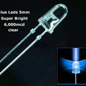 5mm High Brightness 6000mcd BLUE leds (Pack of 25 leds)