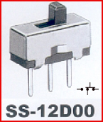Off/On Small Toggle Switch 3 ways, SS12D00. (Pack of 5).