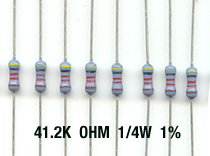 41.2K Ohm Metal Film Resistors 1/4W 1%. (Pack of 50)