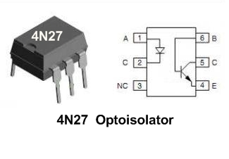 4N27 Optoisolator, Optocoupler ICs 6pin DIP (5 pieces pack)