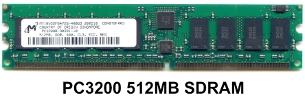 512MB PC3200 400MHZ DDR ECC REGISTERD SDRAM 184-PIN DIMM