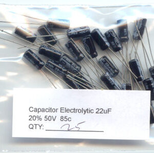 22uF Electrolytic Capacitors 50V (25 Capacitors Pack)