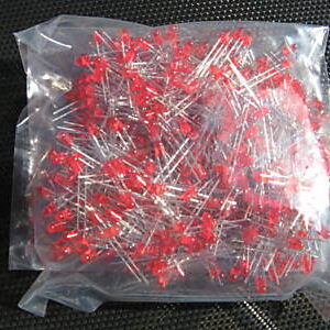 Red Leds 3mm (Light Emitting Diodes). Pack of 100 Leds.