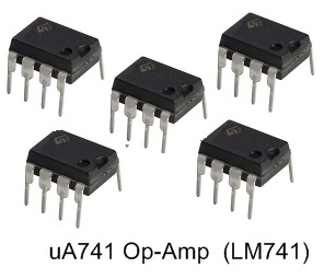 uA741 (LM741) Op-Amp 8-Pin Dip ICs. (10 pieces pack)