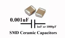 0.001uF SMD/SMT Ceramic Capacitor 50V. (Pack of 50)
