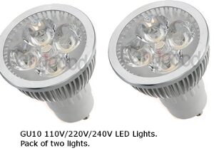 Led Downlights GU10 Base, 4 Watt, 240V, LED Bulbs. (Pack of two)