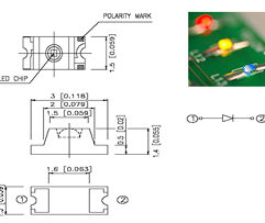 Blue Surface Mount LEDs SMD/SMT. KPL. (Pack of 50 leds)