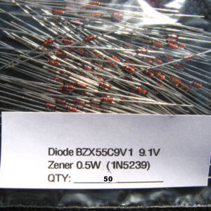 BZX55C9V1 0.5W (1N5239 equivalent) 9.1V ZENER DIODE (50 Diodes pack)