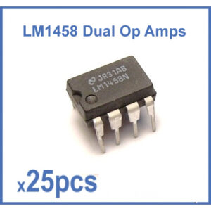 LM1458 (MC1458 or LM1558) Dual Op-Amp 8-Pin Dip ICs Wholesale. (25 pieces pack)