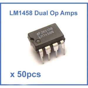 LM1458 (MC1458 or LM1558) Dual Op-Amp 8-Pin Dip ICs Wholesale. (50 pieces pack)