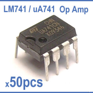 uA741 (LM741) Op-Amp 8-Pin Dip ICs. (50 pieces pack)
