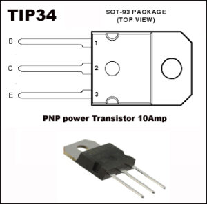 TIP34A PNP SILICON POWER TRANSIATORS, 10Amp. (pack of 3 Transistors ...