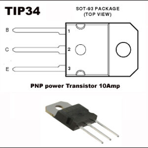 TIP34A PNP SILICON POWER TRANSIATORS, 10Amp. (pack of 3 Transistors)