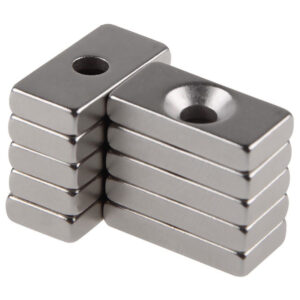 Rare Earth Neodymium Magnet N50 Rectangle Shape Hole (2 magnets pack)
